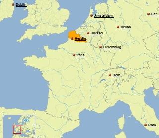 Hesdin liegt im Nord-Osten Frankreichs
